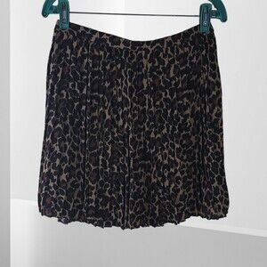 J.Crew Skirt ‎ Leopard Animal Print Silky A-line Knee Skirt Size 0